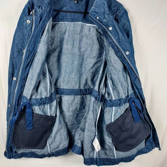 Talbots Plus Denim Utility Jacket 2X Women’s Cotton Hemp Long Sleeve - Picture 7 of 11